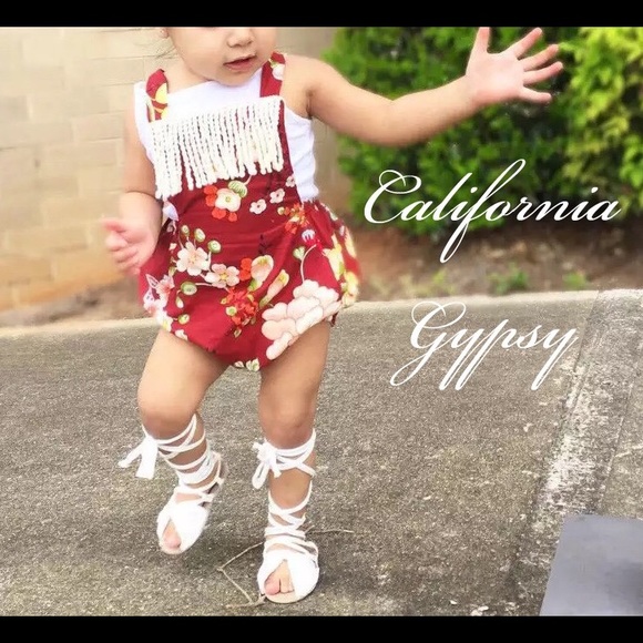 HP🏆Baby Fringe Floral Bohemian Romper🌺 - Picture 2 of 4